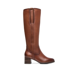 Bota Alta Tacón Flexi para Mujer Estilo 132302 Cognac