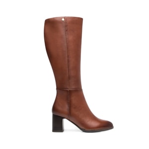 Bota Alta Tacón Flexi para Mujer Estilo 132401 Cognac