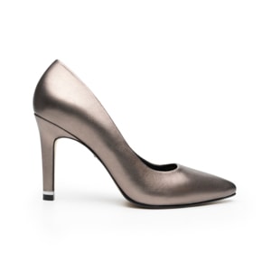 Zapatilla Tacón Medio Quirelli para Mujer con Suela Preacabada Estilo 302401 Pewter