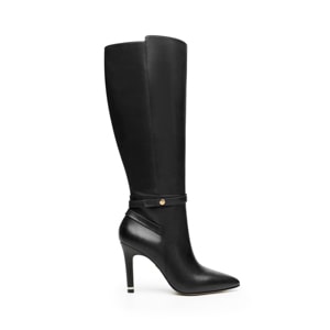 Bota Alta Puntal <em class="search-results-highlight">Quirelli</em> para Mujer con Suela Preacabada Estilo 302404 Negro